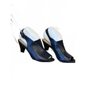 Alfani Step Flex Navy Blue Slingback Heels Size 7.5M